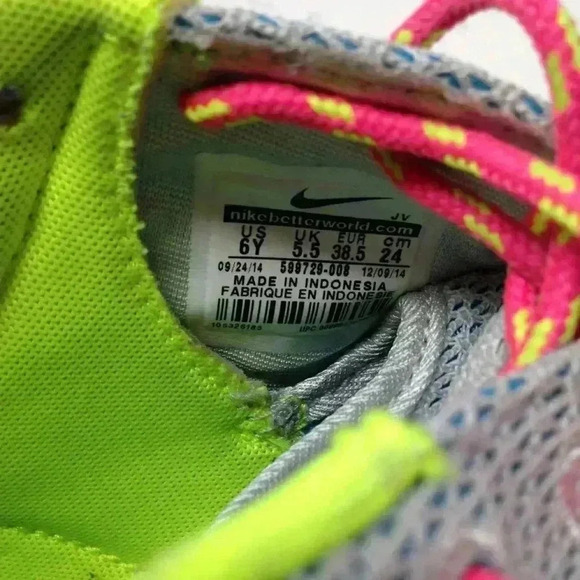 Nike Roseherun Pure Platinum Girl Size 6 Sneakers - Picture 7 of 7